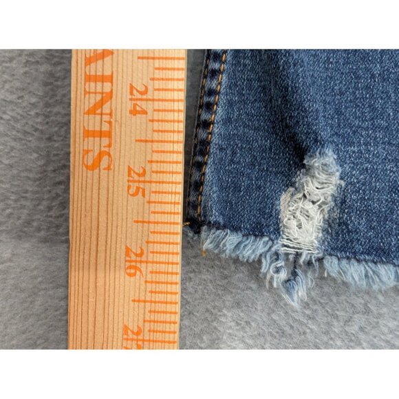 Vigoss Gwen Kick Flare Jeans Womens 27x26 Blue High Rise Raw Hem Distressed - Picture 8 of 16